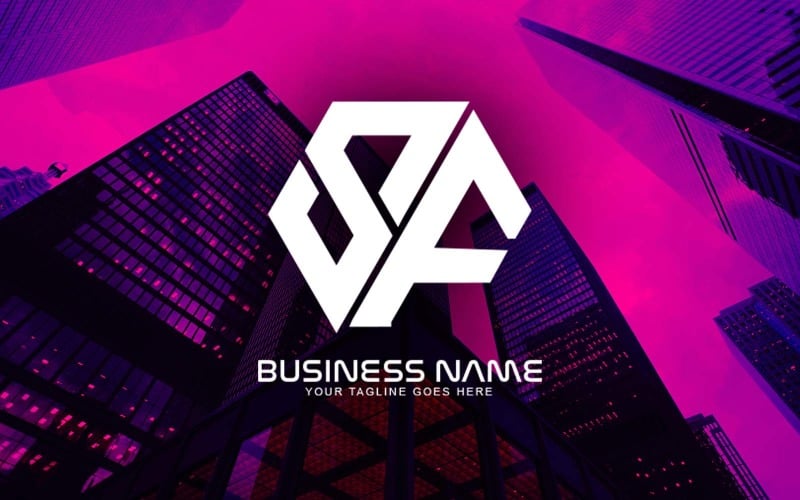 Design de logotipo de letra SF poligonal profissional para sua empresa - identidade de marca