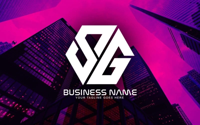 Design de logotipo profissional com letra SG poligonal para sua empresa - identidade de marca