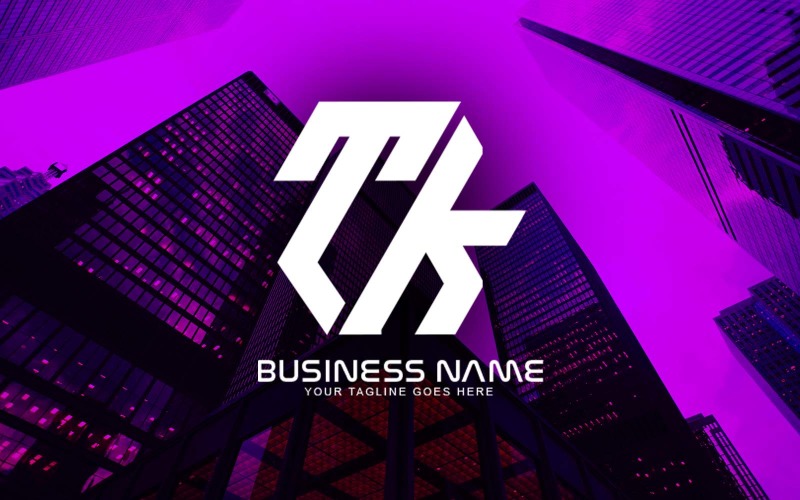 Design de logotipo profissional com letra TK poligonal para sua empresa - identidade de marca