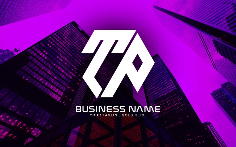 Design de logotipo profissional com letra TP poligonal para sua empresa - identidade de marca