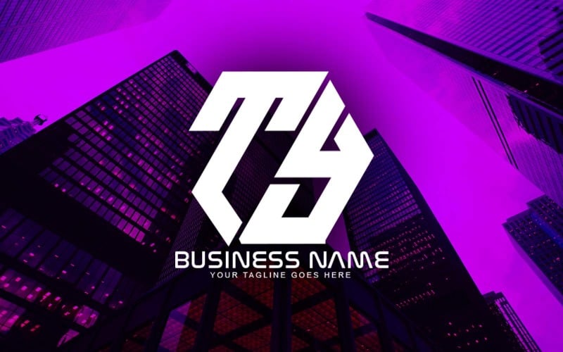 Design poligonal profissional do logotipo da letra TY para o seu negócio - identidade da marca