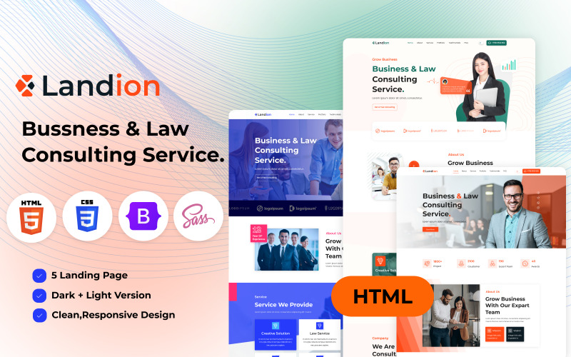 Landion - Bussness & Law Consulting Service HTML přistávací šablona