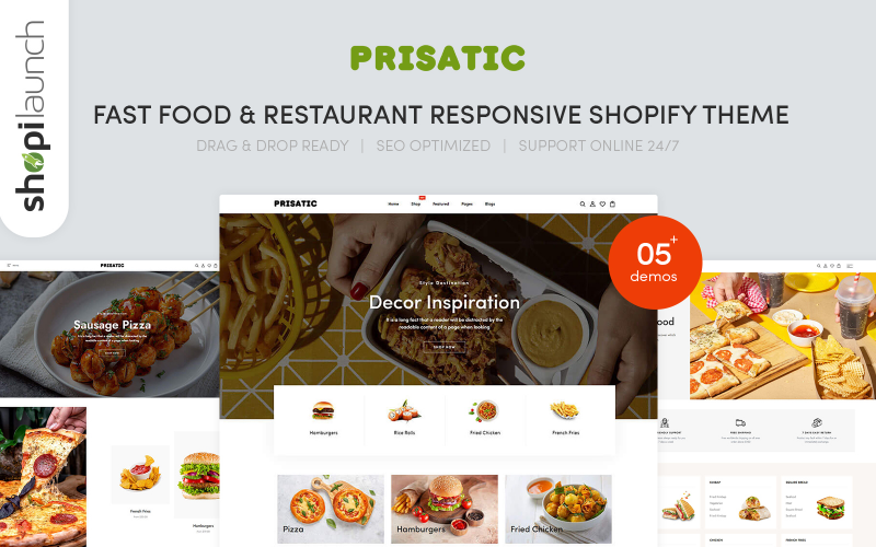 Prisatic – motiv Shopify reagující na rychlé občerstvení a restaurace