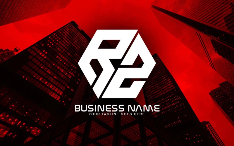 Profesjonalny wielokątny projekt logo litery RZ dla Twojej firmy - tożsamość marki