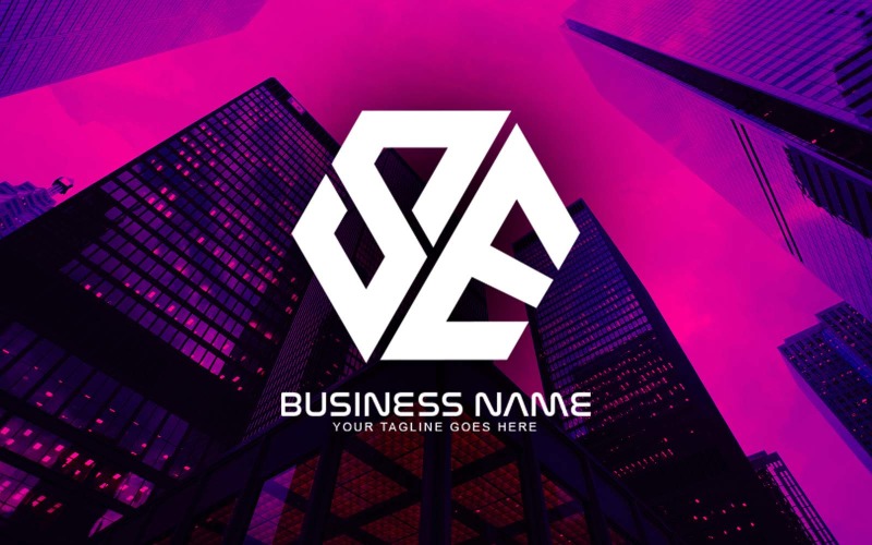 Profesjonalny wielokątny projekt logo litery SE dla Twojej firmy - tożsamość marki