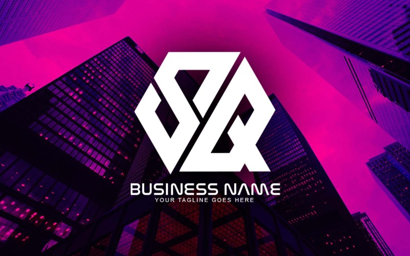 Professionelles polygonales SQ-Buchstaben-Logo-Design für Ihr Unternehmen - Markenidentität