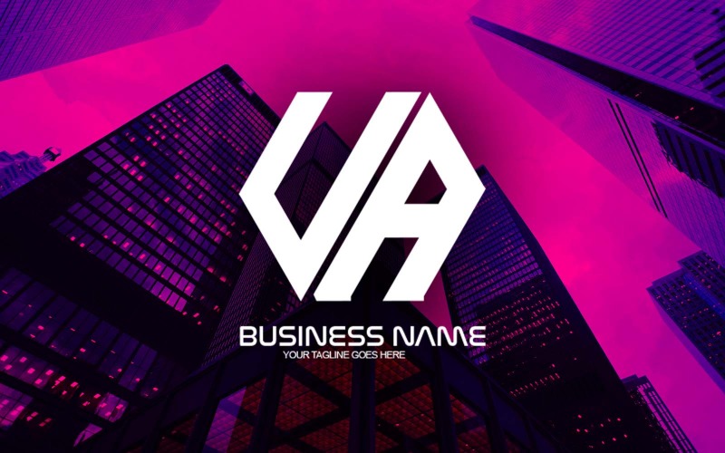 Création de logo de lettre UA polygonale professionnelle pour votre entreprise - Identité de marque