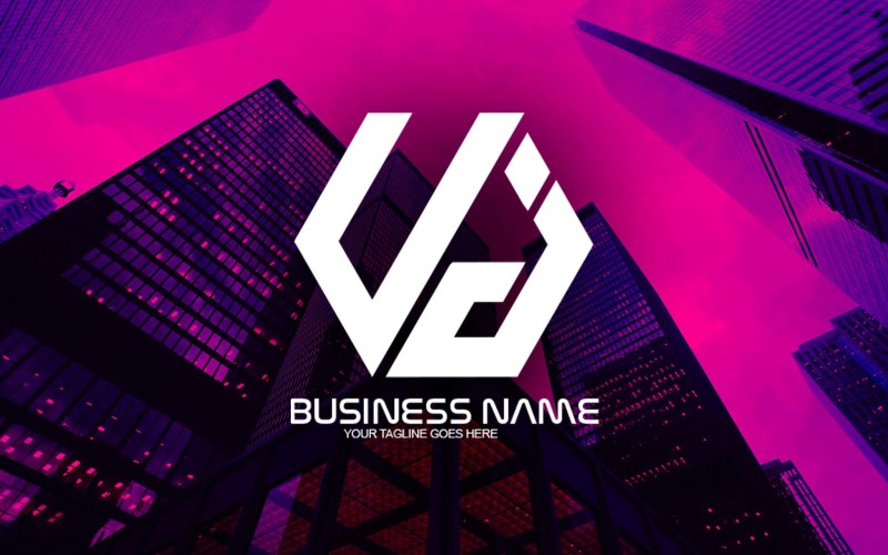 Création de logo de lettre UJ polygonale professionnelle pour votre entreprise - Identité de marque