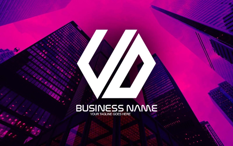 Design de logotipo de letra UO poligonal profissional para sua empresa - identidade de marca