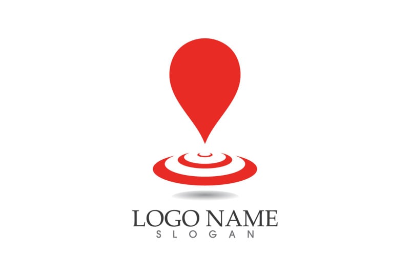 Logo de localisation de carte et vecteur de symbole v2