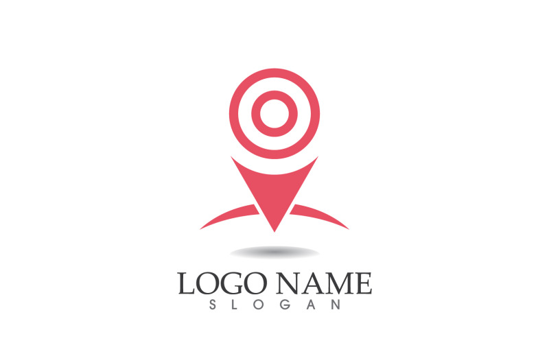 Logotipo de ubicación de mapa y vector de símbolo v5