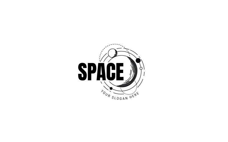 Logotipo del espacio Planeta monocromo