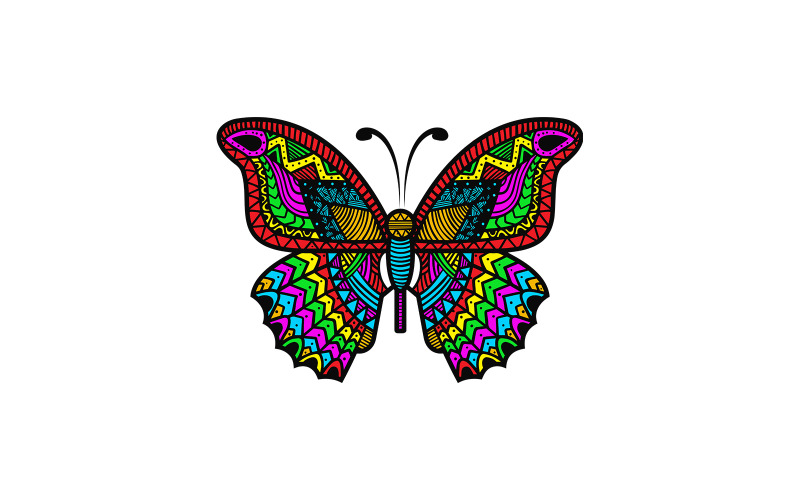 Modèle graphique de papillon coloré réaliste