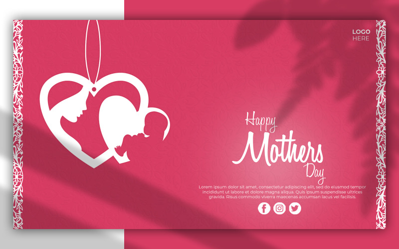 Post de banner de mídia social de feliz dia das mães