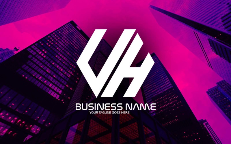 Profesjonalny wielokątny projekt logo litery UH dla Twojej firmy - tożsamość marki