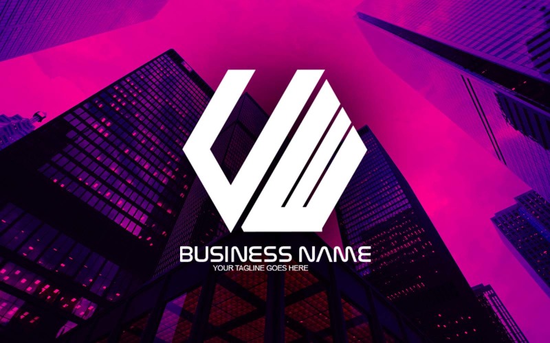 Profesjonalny wielokątny projekt logo litery UW dla Twojej firmy - tożsamość marki