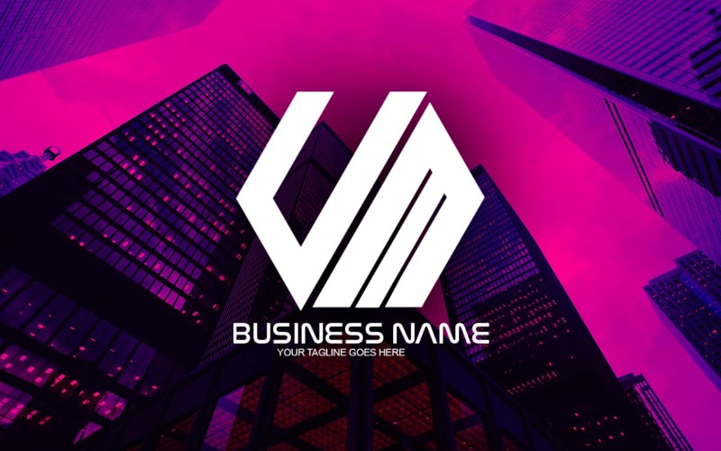 Professional Polygonal UM Letter Logo Design For Your Business - Brand Identity