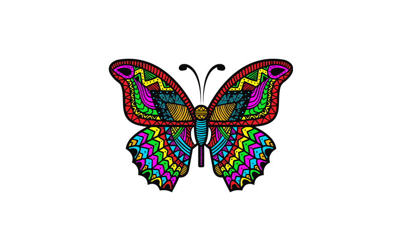 Reális színes pillangó grafikus sablon