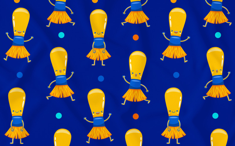 Akvarell Paintbrush Mascot Seamless mönster