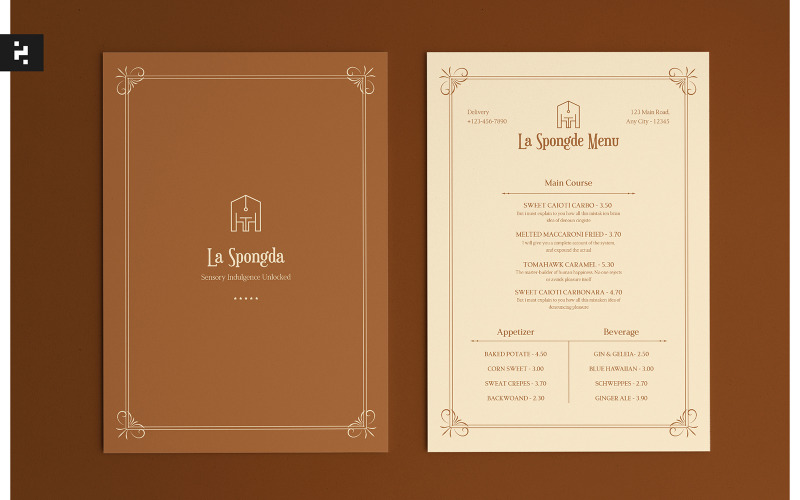 Elegant minimalistisch restaurantmenu