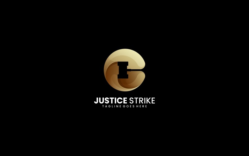 Estilo de logotipo degradado de huelga de justicia