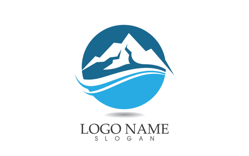 Manzara dağ logosu ve sembol vektörü v24