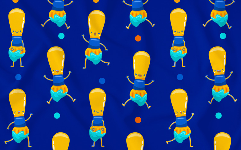 Paintbrush Mascot Seamless Mönster