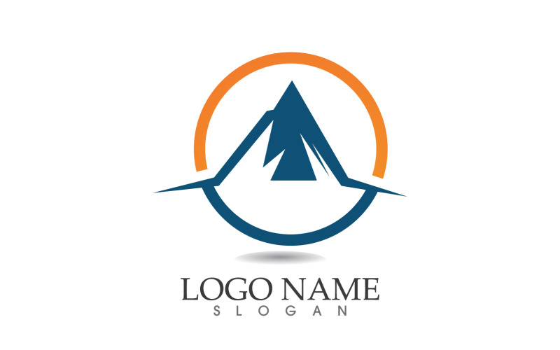 Paisaje montaña logotipo y símbolo vector v27