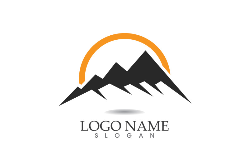 Пейзаж гори логотип і символ вектор v15