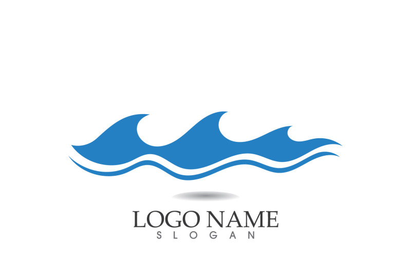 Vague eau plage vector design logo v22