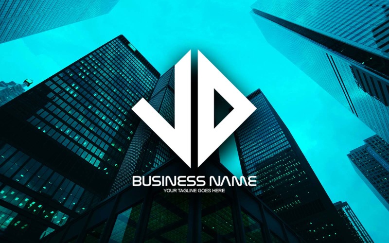 Création de logo de lettre VD polygonale professionnelle pour votre entreprise - Identité de marque