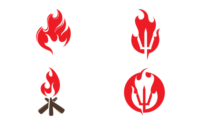 Grillad eld och symbolvektordesign v29