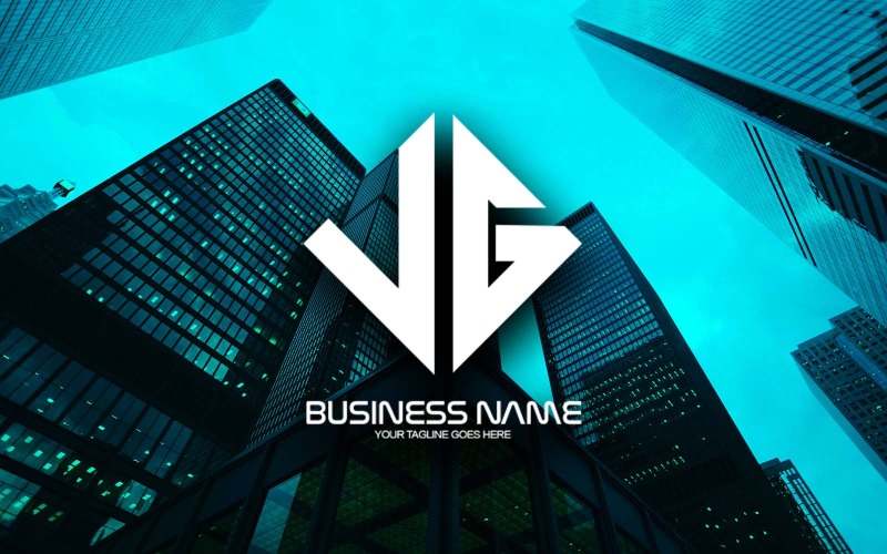 Professioneel veelhoekig VG-letterlogo-ontwerp voor uw bedrijf - merkidentiteit