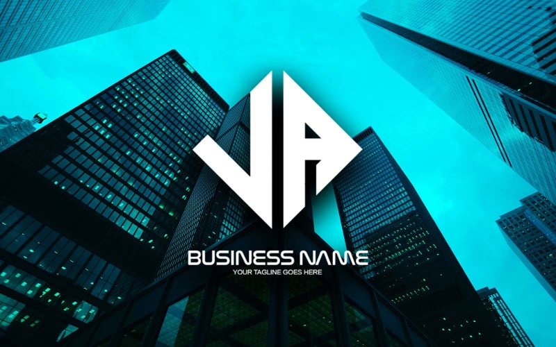 Professionelles polygonales VA-Buchstaben-Logo-Design für Ihr Unternehmen - Markenidentität
