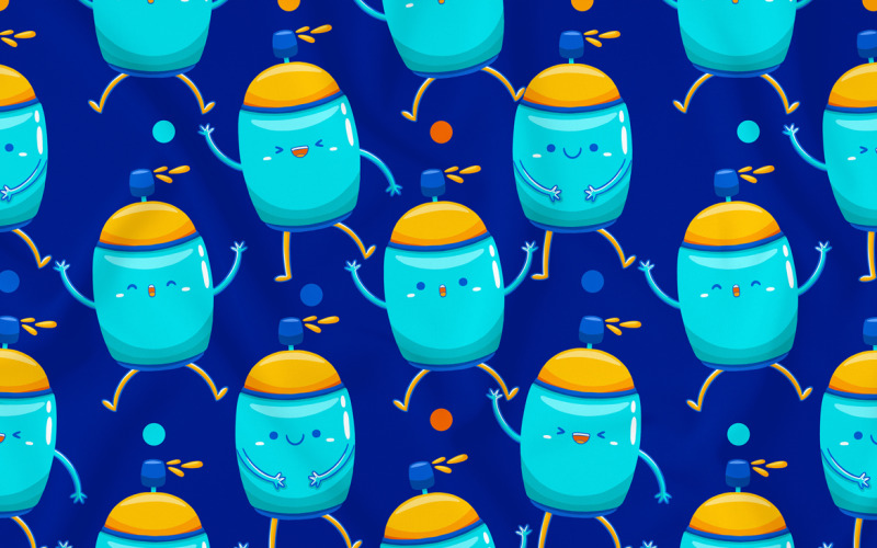 Color Brush Mascot Seamless Pattern