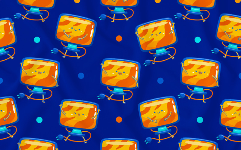 Computer mascotte naadloze patroon