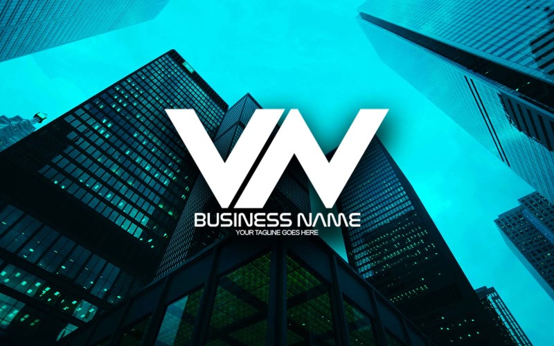 Création de logo de lettre VN polygonale professionnelle pour votre entreprise - Identité de marque
