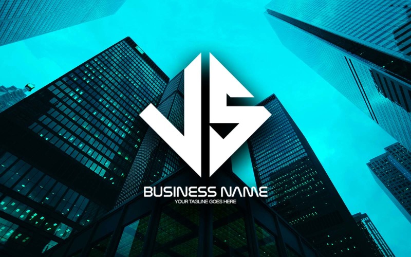 Création de logo professionnel polygonal VS Letter pour votre entreprise - Identité de marque
