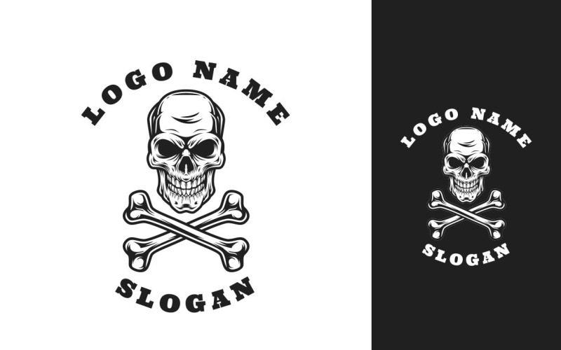 Disegno del logo grafico dell'emblema del cranio