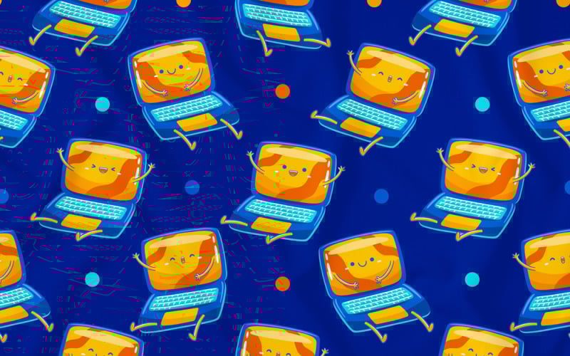 Laptop-Maskottchen-nahtloses Muster