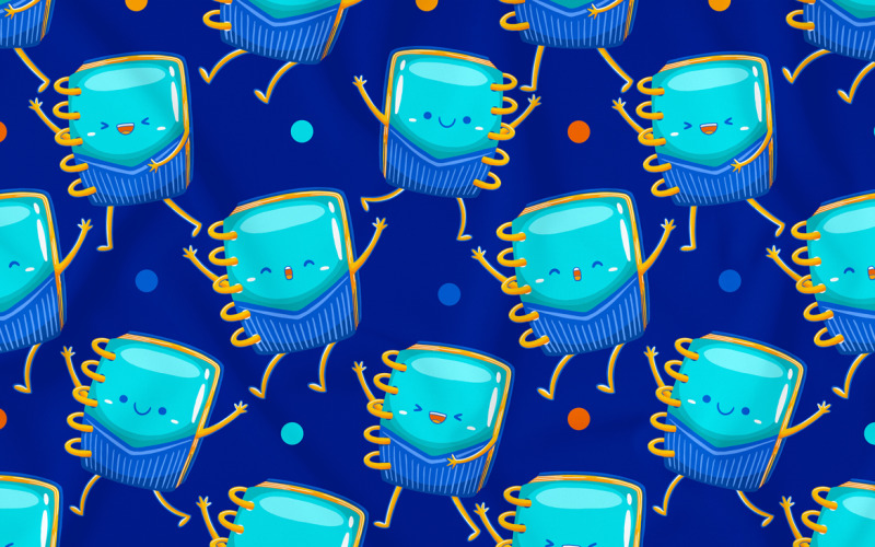 Vázlatfüzet Mascot Seamless Pattern