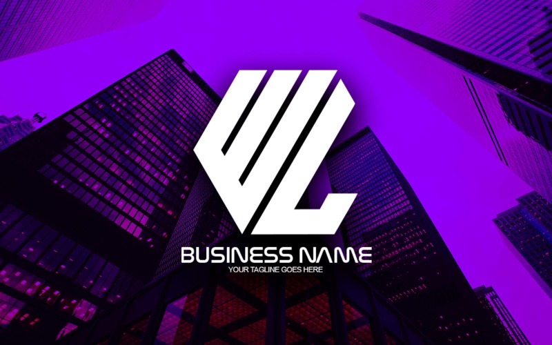 Création de logo de lettre WL polygonale professionnelle pour votre entreprise - Identité de marque