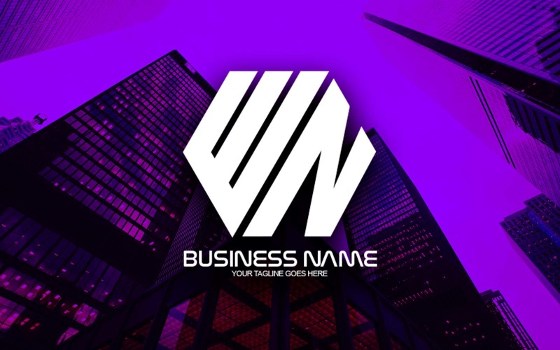 Design de logotipo poligonal profissional com letra WN para sua empresa - identidade de marca