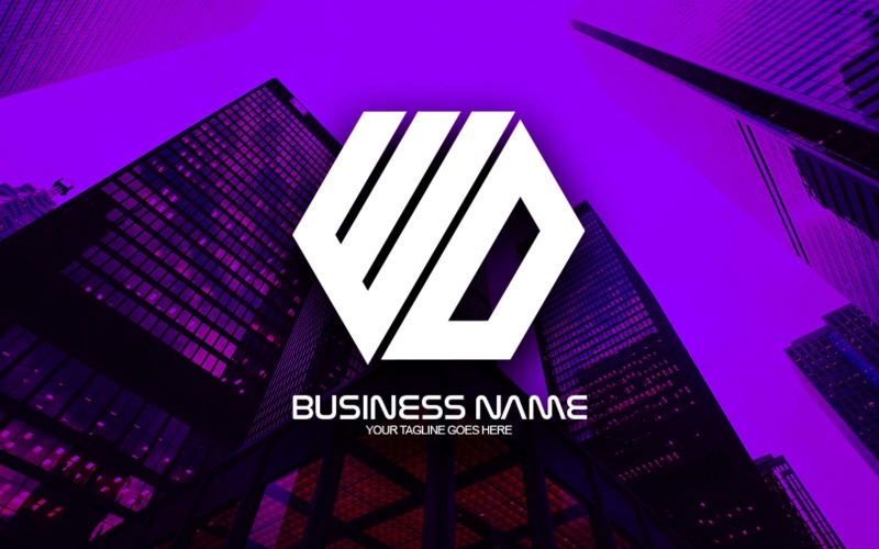 Design del logo della lettera WO poligonale professionale per il tuo business - Identità del marchio