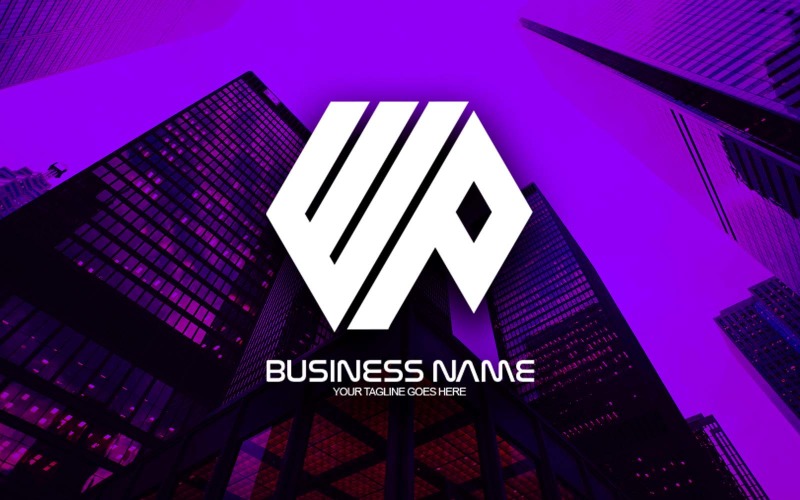 Design professionale del logo della lettera WP poligonale per il tuo business - Identità del marchio