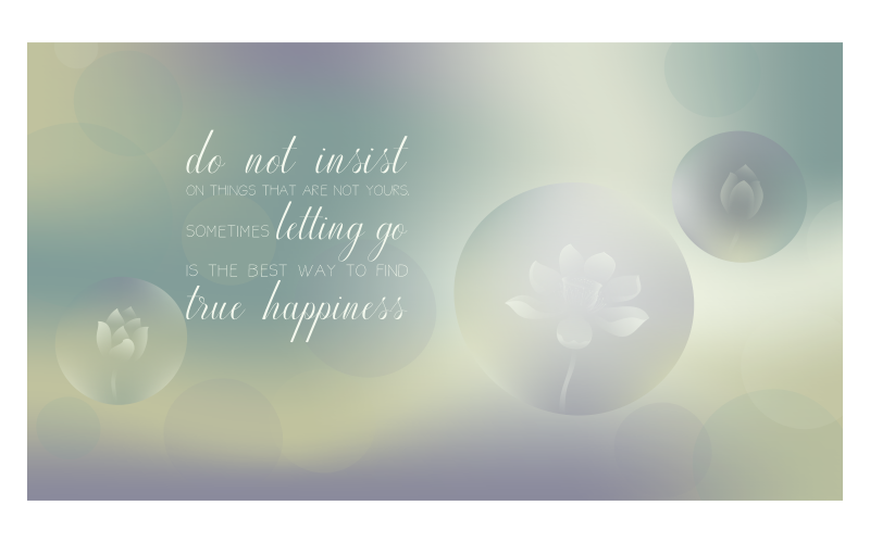 Imagen de fondo motivacional de 14400x8100 px en combinación de colores verdes con mensaje sobre la verdadera felicidad