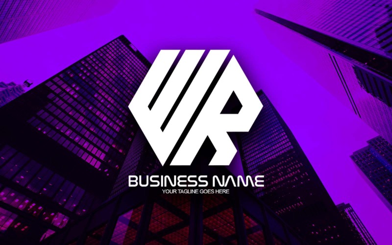 Professionell polygonal WR-bokstavslogodesign för ditt företag - varumärkesidentitet