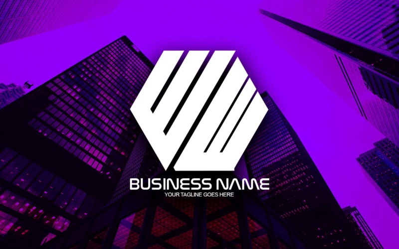 Professionelles polygonales WW-Buchstaben-Logo-Design für Ihr Unternehmen - Markenidentität