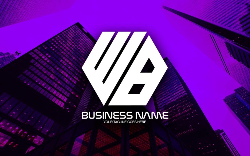 专业的多边形 WB 字母标志设计为您的企业-品牌标识
