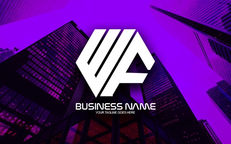 专业的多边形 WF 字母标志设计为您的企业-品牌标识